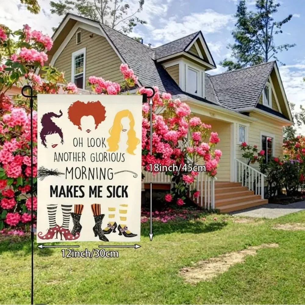 Oh Look Another Glorious Morning Makes Me Sick Garden Flag, NEW - Picture 2 of 5